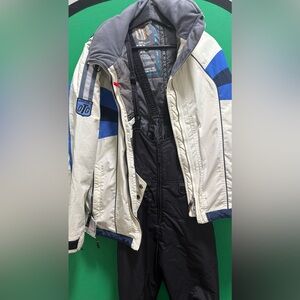Set of 2 Sunice Men's Blue and Cream Ski Jacket and pants  Size youth L